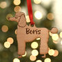 Poodle Personalised Dog Wooden Christmas Decoration, thumbnail 2 of 7