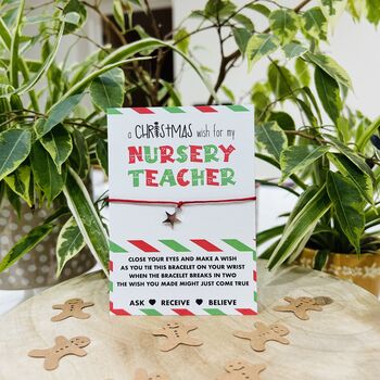 Christmas Nursery Teacher Wish Bracelet | Nursery Teacher Gift, 3 of 7