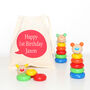 Wooden Animal Stacking Toy With Personalised Bag, thumbnail 1 of 5