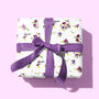 Flowers Violet Wrapping Paper Roll Or Folded, thumbnail 1 of 3