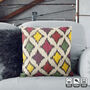 Ikat Colourful Diamond Pattern Handwoven Cushion Cover, thumbnail 5 of 7