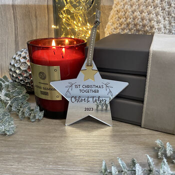 Personalised Frosted Star Decoration With Charm 23, 4 of 12