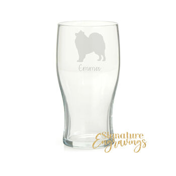 Personalised Samoyed Dog Engraved Glass, 3 of 6