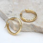 9ct Yellow Gold Diamond Cut Round Creole Hoop Earrings, thumbnail 1 of 3