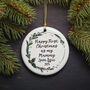 Happy First Christmas As My Mummy Personalised Ceramic Wreath Decoration, thumbnail 1 of 3