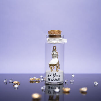 Personalised 17th Furniture Anniversary Mini Bottle Keepsake Gift, 3 of 4