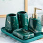 Ceramic Bathroom Accessories Luxury Set Dark Green, thumbnail 3 of 5