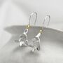 Silver And Gold Contemporary Floral Earrings, thumbnail 1 of 6