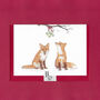 Woodland Christmas: Foxes And Mistletoe Christmas Card, thumbnail 4 of 9