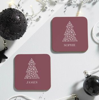 Geo Christmas Tree Coaster Set, 2 of 3