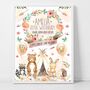 Personalised Keepsake Birth Print Boho Animals, thumbnail 3 of 4