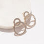 Crystal Double Hoop Earrings In Gold Colour, thumbnail 3 of 3