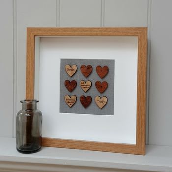 Personalised Leather Anniversary Oak Heart, 3 of 3