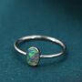Oval Opal Ring In Sterling Silver, thumbnail 4 of 8