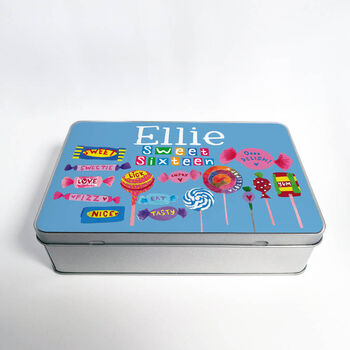 Personalised Sweet Sixteen Birthday Milestone Tin, 2 of 3