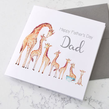 Personalised Giraffe Father's Day Card, 7 of 7