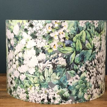 Betty Green White Floral Velvet Drum Lampshades, 7 of 9