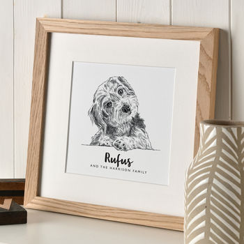 Personalised Pet Dog Portrait Sketch, 3 of 12