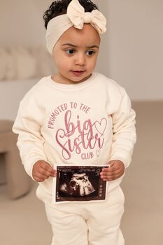 Promoted To The Big Sister/ Big Brother Club Pregnancy Announcement Sweatshirt, 4 of 10