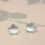 Silver Buttercup Flower Stud Earrings, thumbnail 3 of 5