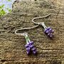 Lavender Flower Purple Drop Earrings, thumbnail 1 of 6