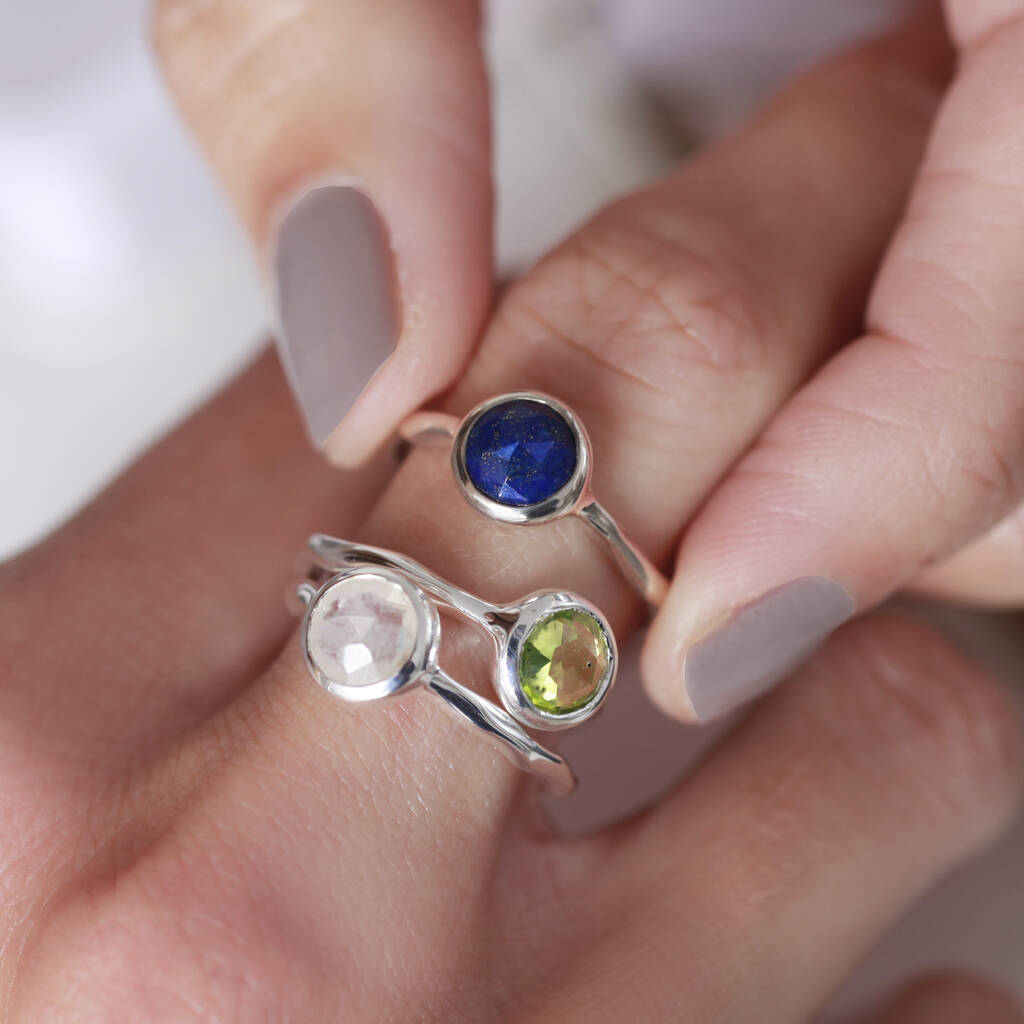 Birthstone Ring In Silver Or 18ct Gold Vermeil Plated, 1 of 11