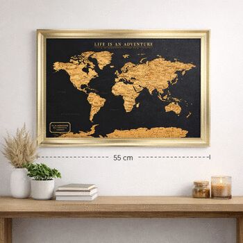 World Travel Map With Pins Cork Board Traveller Gifts, 3 of 10