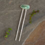 Oval Emerald Hair Stick In Solid Sterling Silver, thumbnail 3 of 3