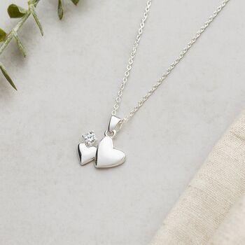 Mother And Daughter Linked Hearts Sterling Silver Necklace, 4 of 6