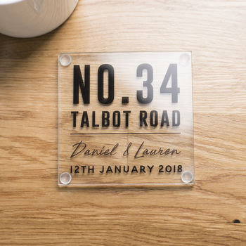 Personalised New Home Glass Coaster, 2 of 4
