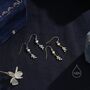 Cz Leaf And Pearl Drop Hook Earrings, thumbnail 2 of 9