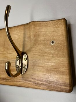 Coat Hooks Mounted On Handcrafted Spalted Beech Wood, 7 of 9