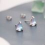 Sterling Silver Droplet Moonstone Stud Earrings, thumbnail 2 of 12