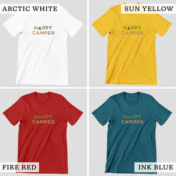 Organic Cotton Happy Camper T Shirt, 3 of 6
