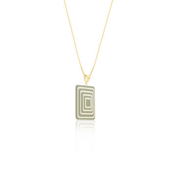 Green And Cream Rectangle Necklace, 3 of 6