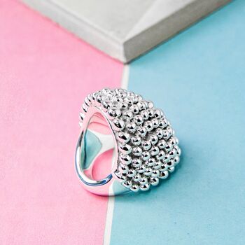 Sterling Silver Armadillo Statement Bubble Ring, 3 of 6