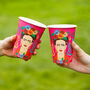 Eight Pink Frida Kahlo Party Cups, thumbnail 1 of 4