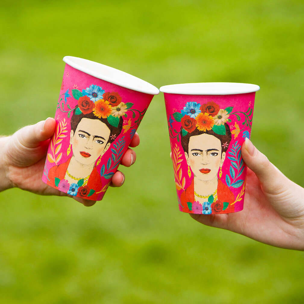 Eight Pink Frida Kahlo Party Cups, 1 of 4