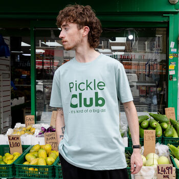 Pickle Club Unisex Slogan T Shirt In Green, 4 of 6