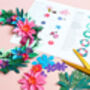 Jewel Tone Paper Flower Mini Wreath Craft Kit, thumbnail 6 of 6