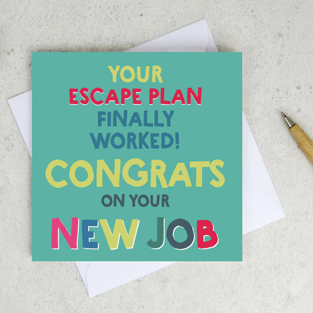 Funny New Job Congratulations Card