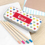 Personalised Girl's Patterned Pencil Case Tin, thumbnail 8 of 10