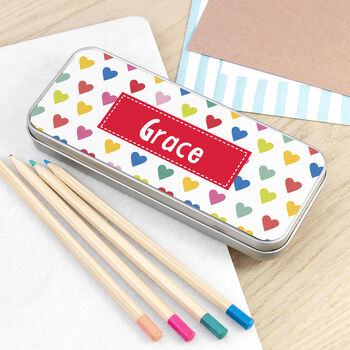 Personalised Girl's Patterned Pencil Case Tin, 8 of 10