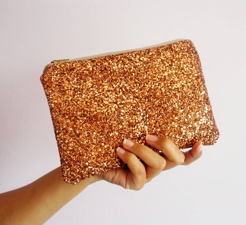 glitter makeup pouch
