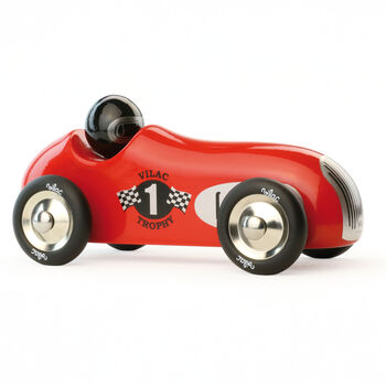 Vilac Red Trophy Wooden Racing Car, 2 of 2