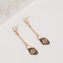 Champagne Crystal Stone Drop Earrings, thumbnail 2 of 3