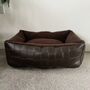 Woven Effect Vegan Leather Fleece Lined Sofa Dog Bed, thumbnail 5 of 8