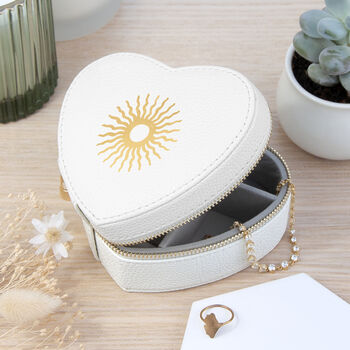 Customisable Sun White Heart Jewellery Case, 2 of 11