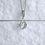 Sterling Silver Moon And Star Necklace Charm 925 Jewellery Gift, thumbnail 1 of 7