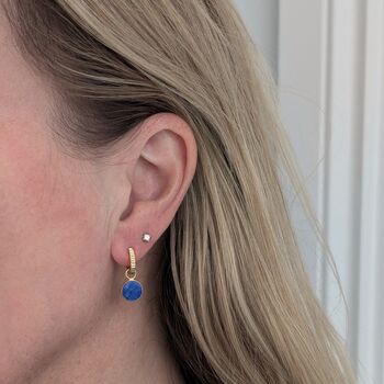 The Circle Lapis Lazuli Earrings, 2 of 4